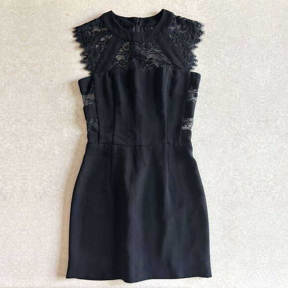 The Kooples Black Lace Insert Crepe Dress ASO Clary Fray - Picture 5 of 10